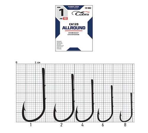Крючки Cobra ALLROUND сер. CA129, №6, 10шт.