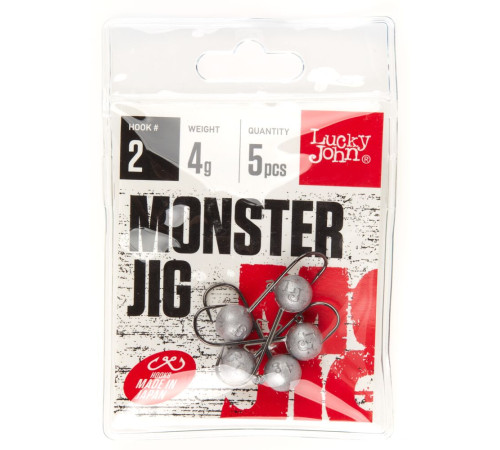 Джиг-головка Lucky John MONSTER JIG крючок №2, 4гр, 5шт.