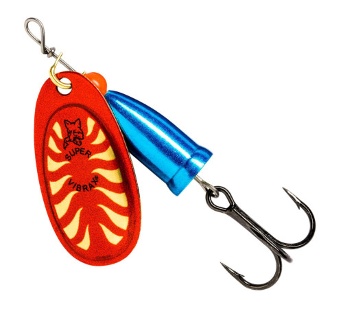 Блесна вращающаяся Blue Fox VIBRAX LONG CAST №2 , цвет Red Flake-Blue