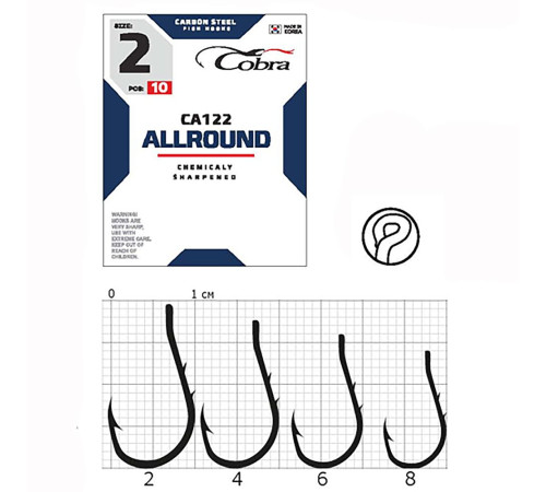 Крючки Cobra ALLROUND сер. CA122, №4, 10шт.