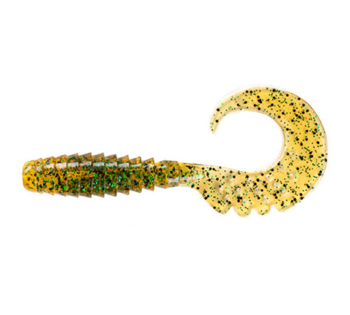 Силиконовые приманки FishUp FANCY GRUB 1" 036 - Caramel/Green & Black, 12шт, твистер