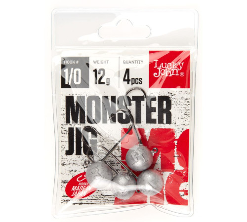 Джиг-головка Lucky John MONSTER JIG крючок №1/0, 12гр, 4шт.