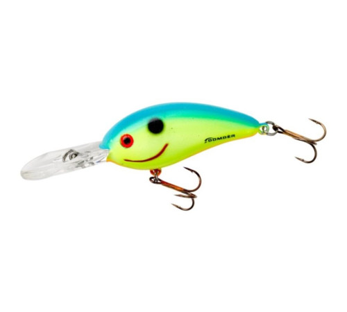 Воблер Pradco Bomber FAT FREE FINGERLING 59F, цвет Chartreuse Blue, 12,1 гр.