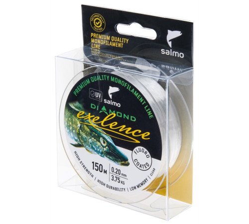 Монофильная леска Salmo Diamond EXELENCE FLUORO COATED Clear 150м,  0.2мм