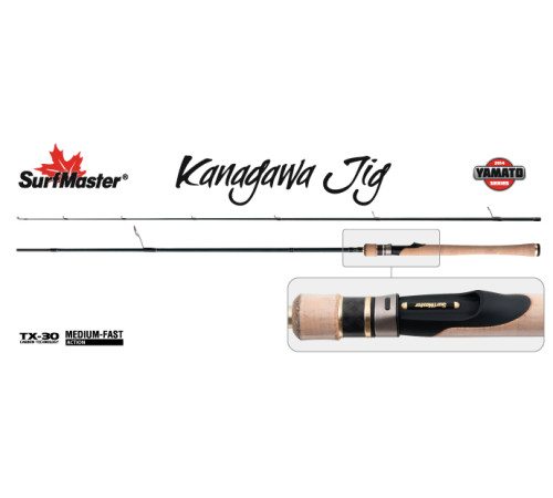 Спиннинг SURF MASTER Yamato Series Kanagawa Jig TX-30-SM-YS5008-225. углеволокно. штеккерный. 2.25 м. тест: 7-18 г . 119 г